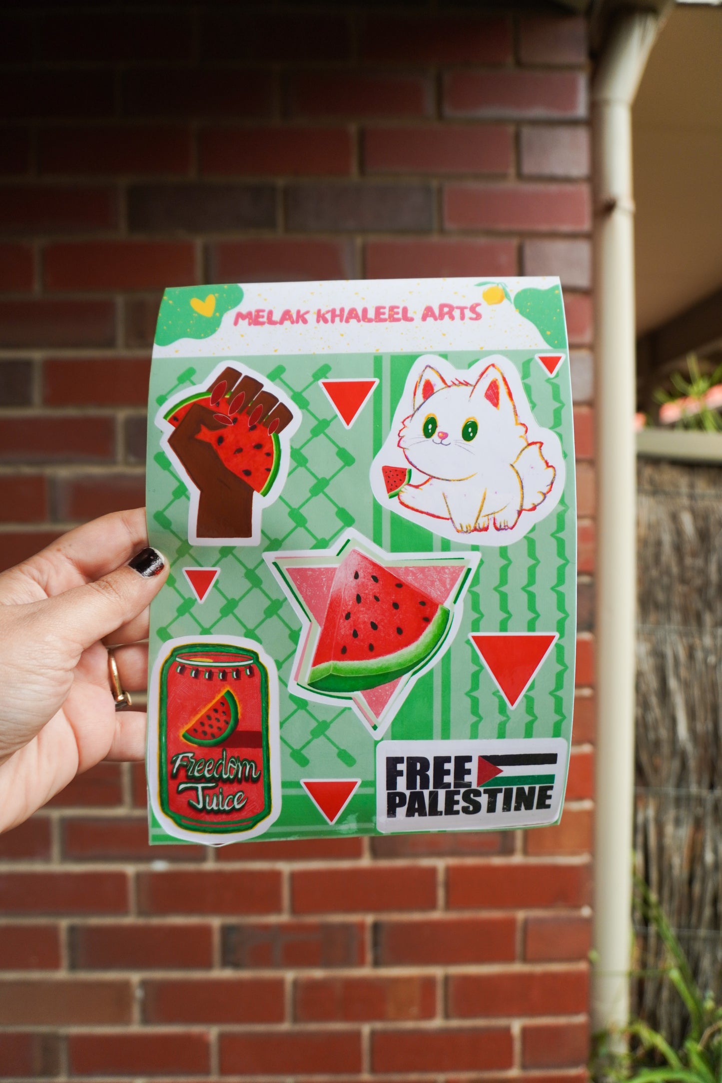 Cats for Palestine sticker sheet