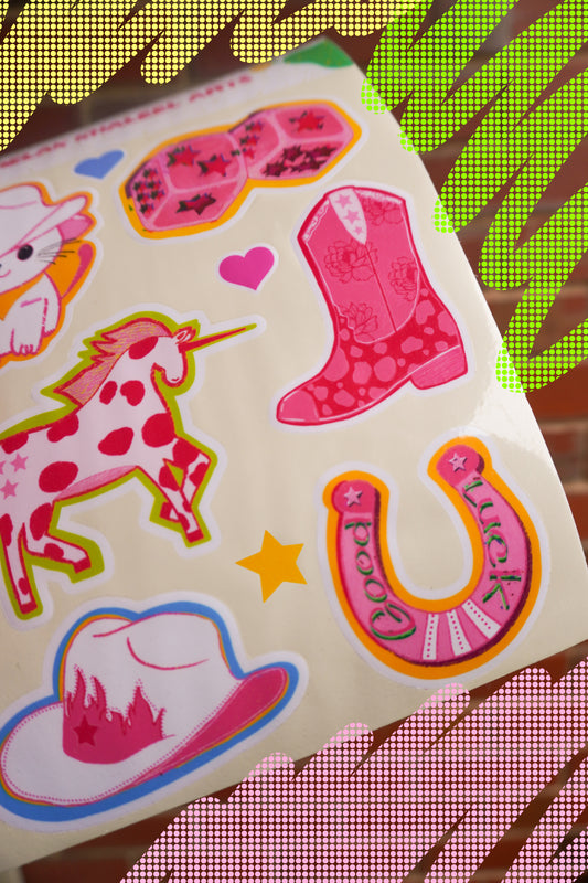 Pink Kitty Club sticker sheet