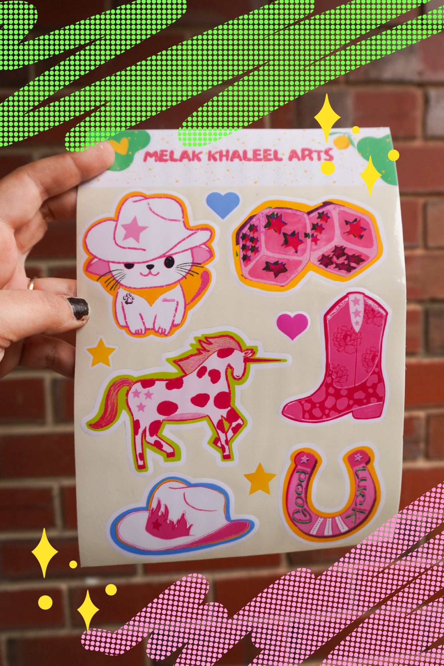 Pink Kitty Club sticker sheet